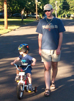 Bike riding with Harrison