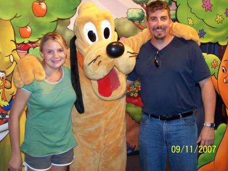 My daughter, Pluto, & Me in Disney World
