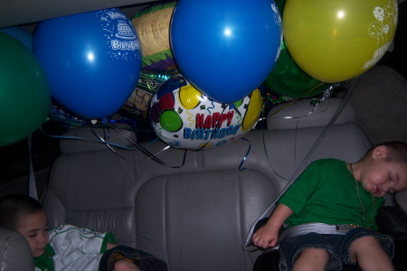 Crashed out in the truck after the party.