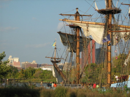 Masts of the Kalmar Nyckel - late afternoon