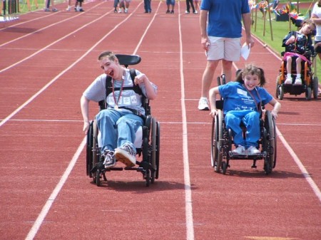 Cj competing in the Special Olympics