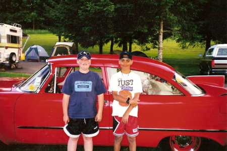 Eli with Best Friend, Randy & Papa's Plymouth