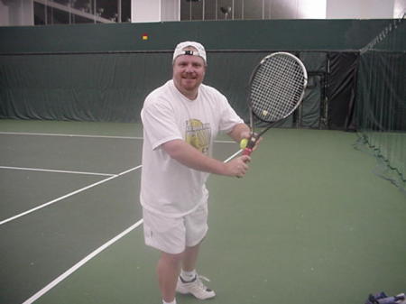 Cheesy Tennis Pose