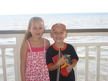 Cassie and Garrett on the pier.