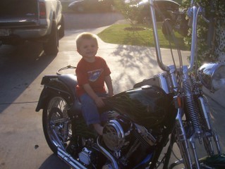 my son Christopher on my Harley
