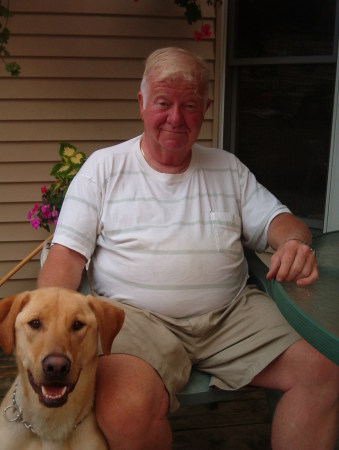 Dad (Bruce Chrane) and his dog, Murphy