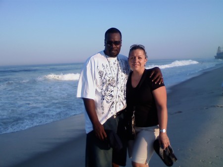 My husband and I on the beach