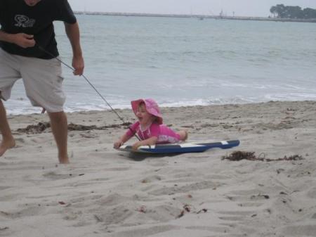 Playing at the beach