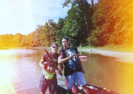 Pokey and Jack canoeing