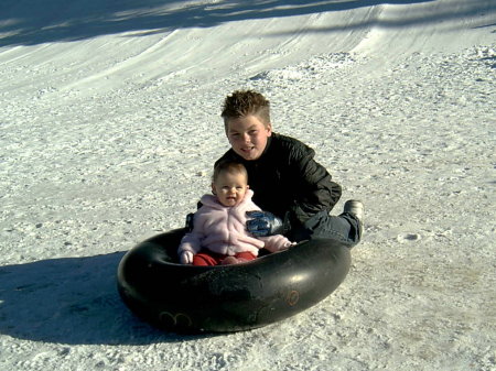 Cassie on her first slope