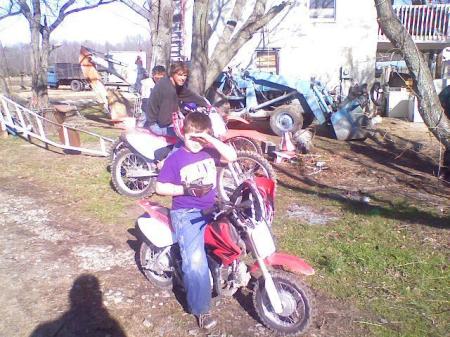 little terry & daddy on motorcycles