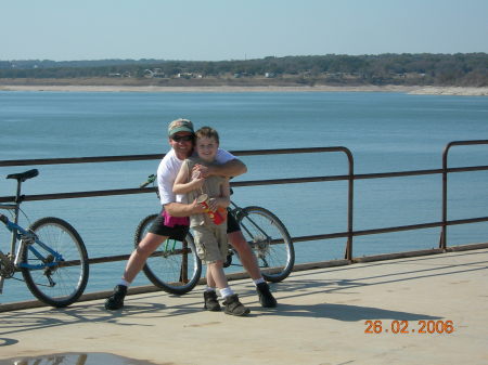 My boy (Austin) and I biking