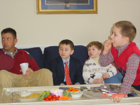 The Boys snacking with Cousin Chad