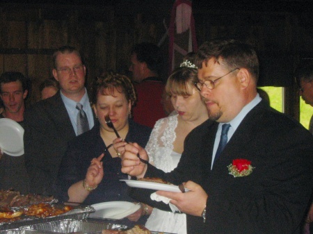 the food line at the reception