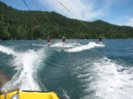 My daughter Kelsey and her friends wakeboardin