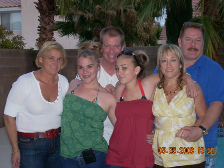 friends and daughter in Las Vegas