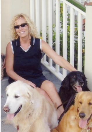 Deb and her 3 dogs 2006