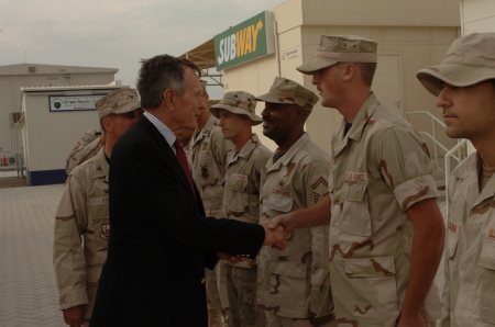 Pres Bush, Sr. meets Airman Marshall 2006