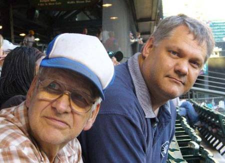 Dad and I at his first game at Safeco