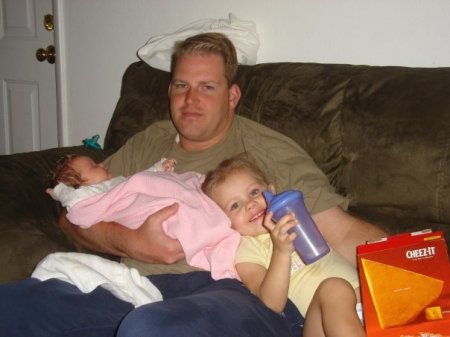 My son Jason with his girls