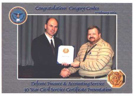 30 yrs gov't service award