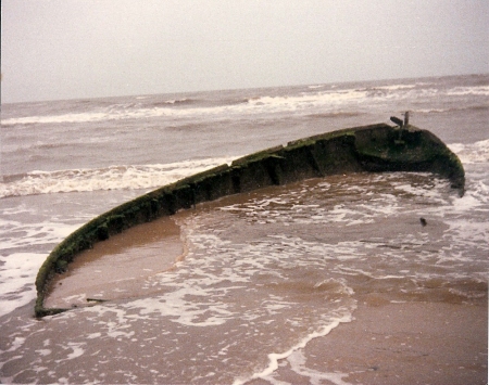 Dottie Irwin Melko's album, Ship on Boca Chica Beach-Hurricane Beulah