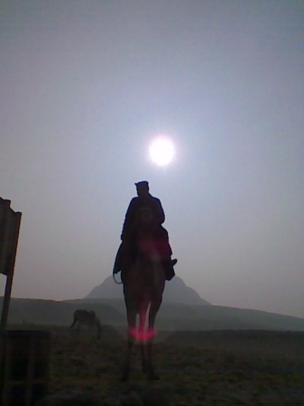 A camel rider in Egypt.