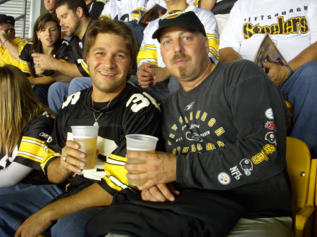 Husband and Scott at STEELERS game