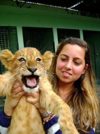 Carla and our pet lion