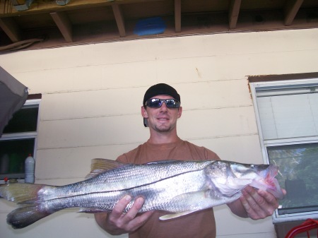 My son Brian with a nice snook