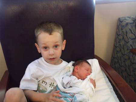 Gabe and his new sister Olivia