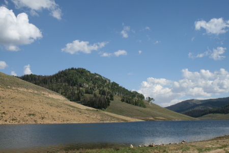 Electric lake up in the mountains