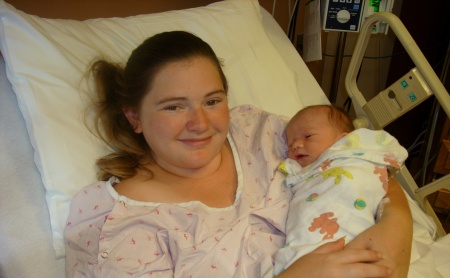 My daughter and my 3rd grandchild,James