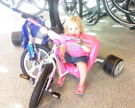 Ryann on a Trek Big Wheel