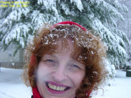 Playing in the snow, February 2007