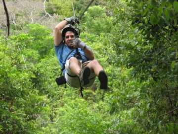 Here is my hubby on the zipline in Belize