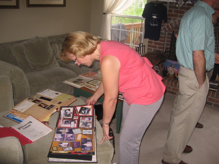 looking at scrapbooks