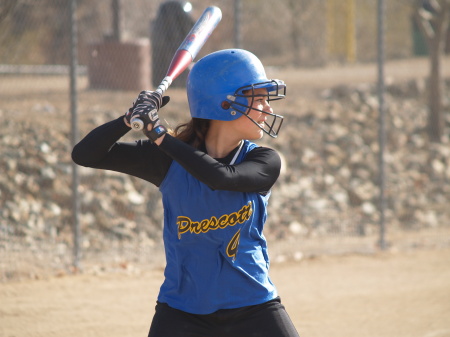 Kelsey playing high school softball