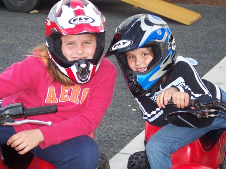 The girls getting ready to ride.