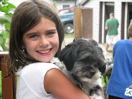 Paige (Caryns Daughter) with Lucy (Morgans Dog