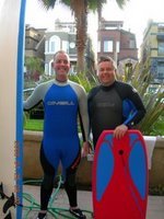 will & dennis ready for surfing