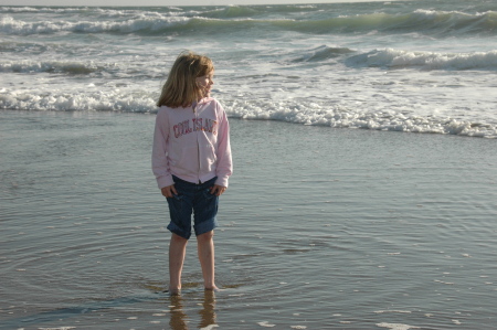 Corinne enjoying the Pacific Ocean