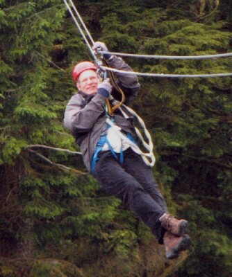 June 2008, rainforest zipline, Ketchikan, AK