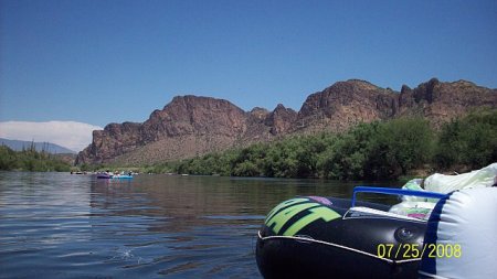 Tubing down Salt River outside Phoenix.