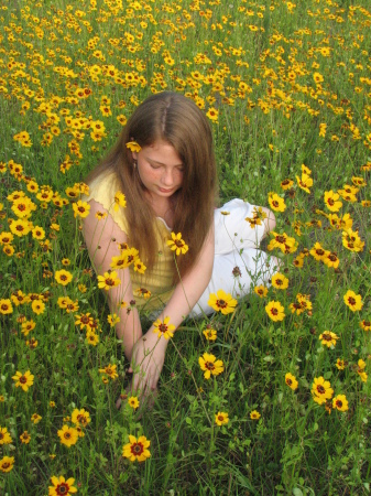 In a field of flowers