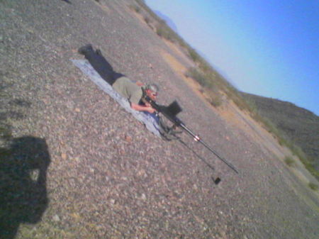 Mikey shooting the 20mm Lahti