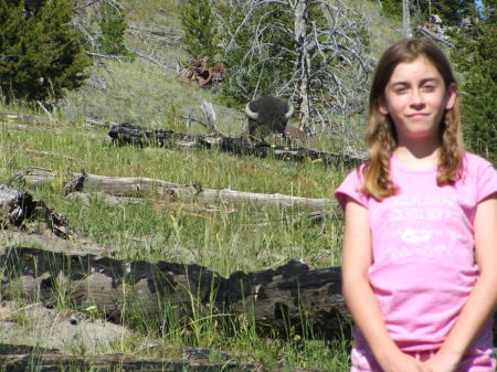 Teisa with a Buffalo