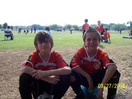 Gavin and friend Ryan at soccer