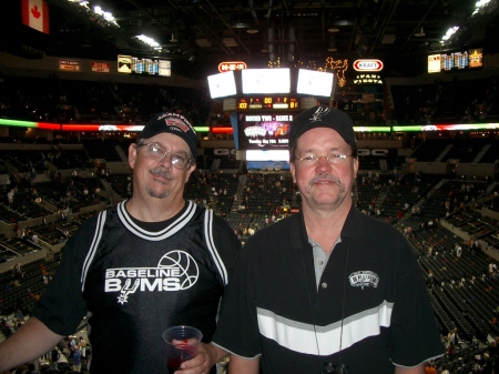 With Co-worker at Spurs Game