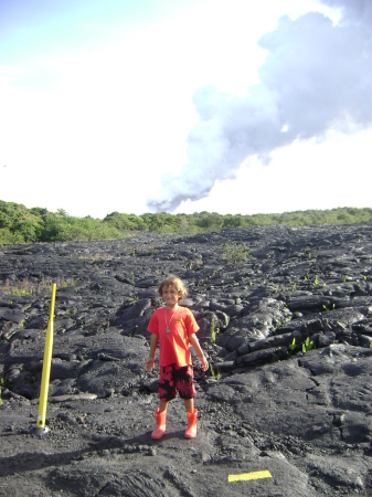 Going to see the lava with Kawai